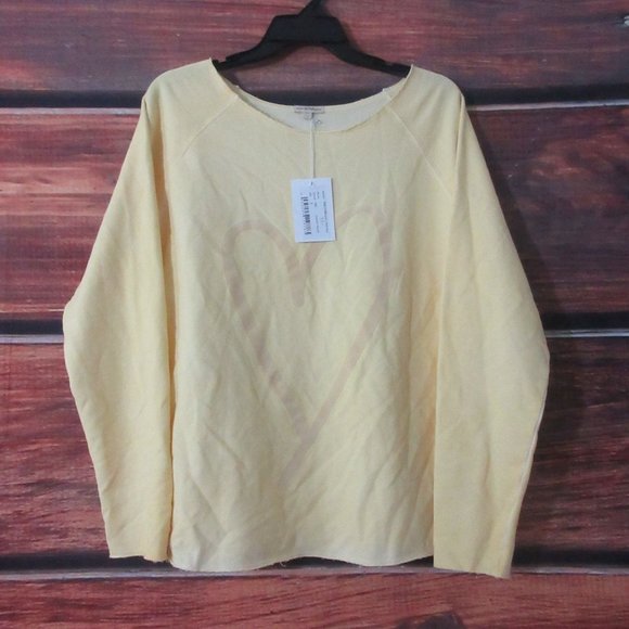 Better Rich NY Heart crew Julia Sweatshirt sunlight yellow women's SMALL NEW - Picture 4 of 9